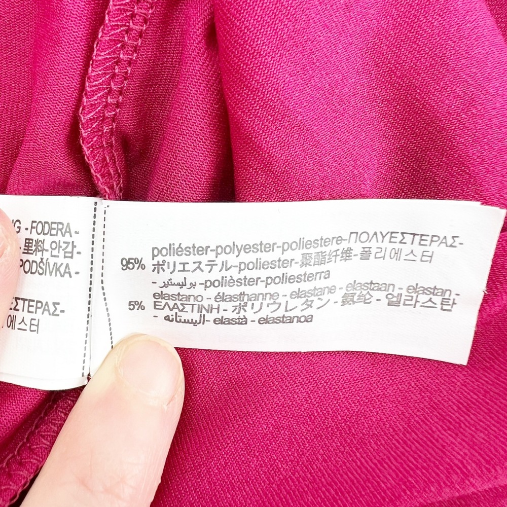 Zara Womens Fuchsia Ruched Mesh Cowl Neck Open Back Midi Dress 5039/369 Size M - Picture 7 of 9